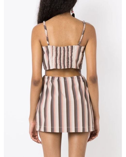 Amir Slama Pink Striped Crop Top