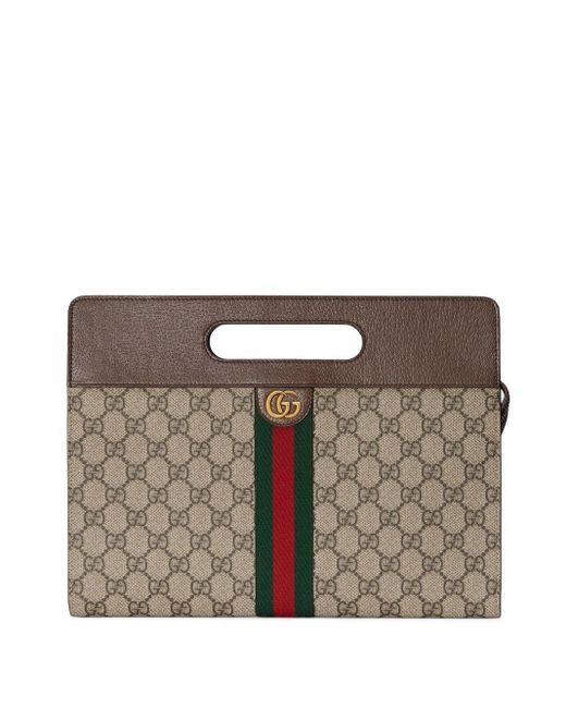 Gucci Segeltuch Ophidia Clutch mit Henkel in Natur für Herren Lyst DE