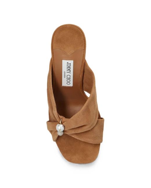Jimmy Choo Brown Rafi 85 Sandals