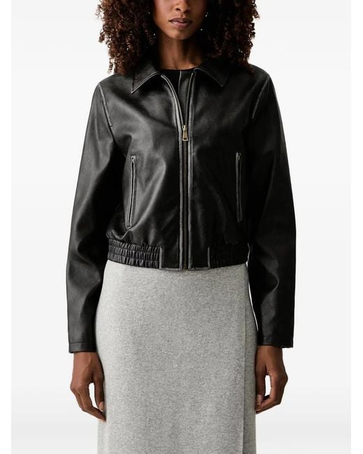 Twinset Black Elasticated-Hem Zip-Up Jacket