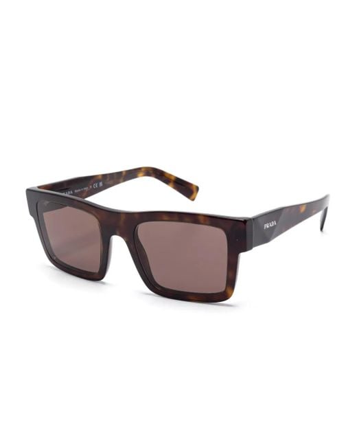 Prada Brown Rectangle-Frame Sunglasses
