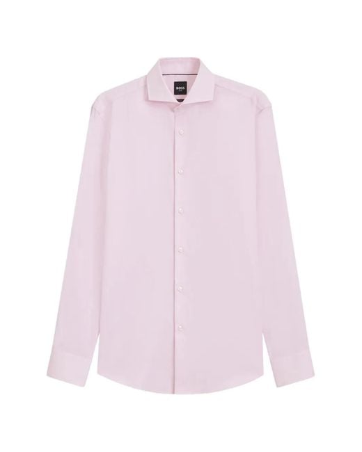 Boss Pink Chemise Cintrée À Manches Longues for men