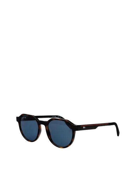 Lacoste Blue Tortoiseshell-Effect Geometric-Frame Sunglasses for men