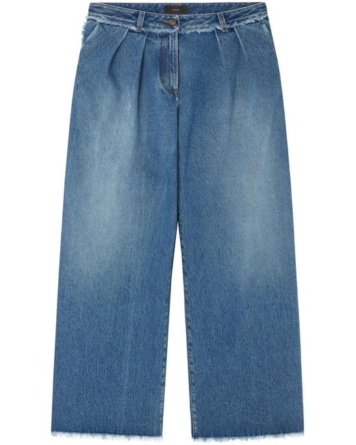 Alanui Blue Fringed Wide Leg Jeans