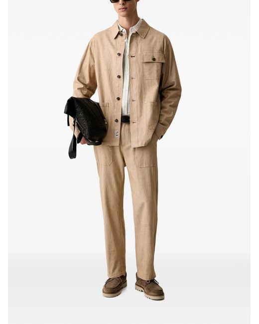 Scotch & Soda Natural Button-Up Patch-Pocket Jacket for men