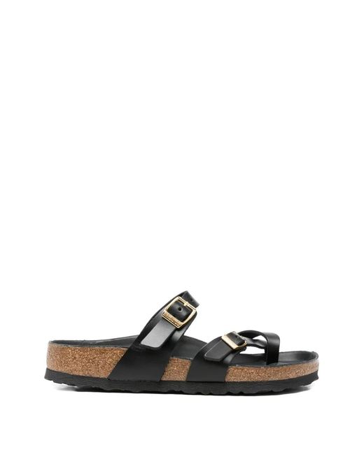 Birkenstock White Mayari Buckle-Strap Flat Sandals