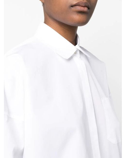 Max Mara White Drop-Shoulder Cotton Shirt