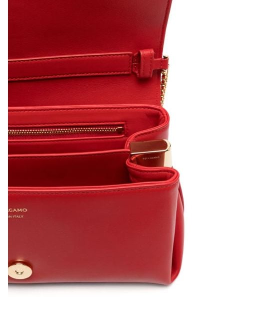 Ferragamo Red Small Front-Flap Shoulder Bag