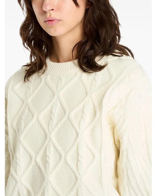 Wrangler Blue Cable-Knit Diamond-Pattern Sweater