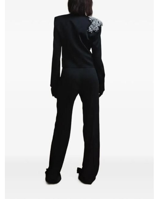 Hellessy Black Stefan Pearl-Embellished Pleated Trousers