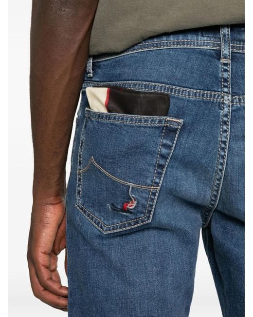 Jacob Cohen Blue Logo-Embroidered Jeans for men