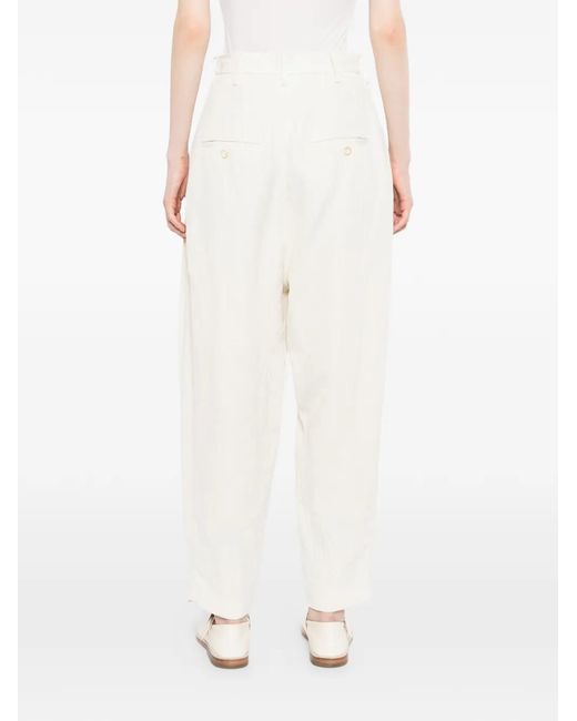 Uma Wang White Priya Trousers