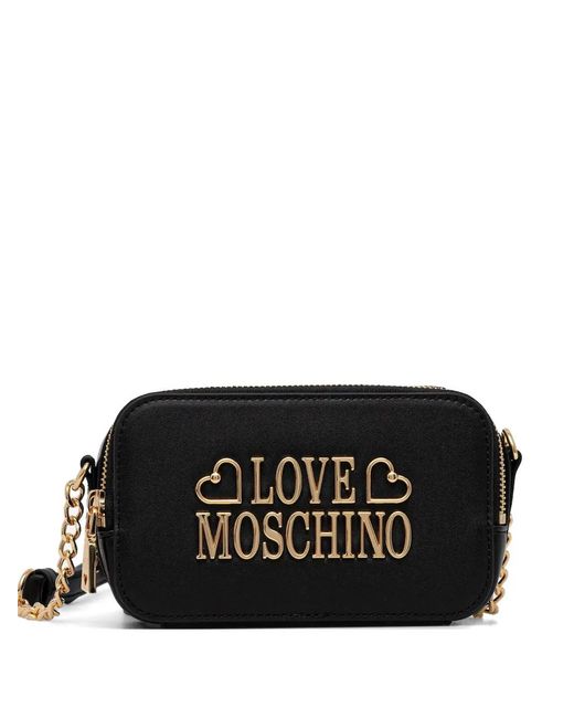 Love Moschino Black Logo-Lettering Cross Body Bag