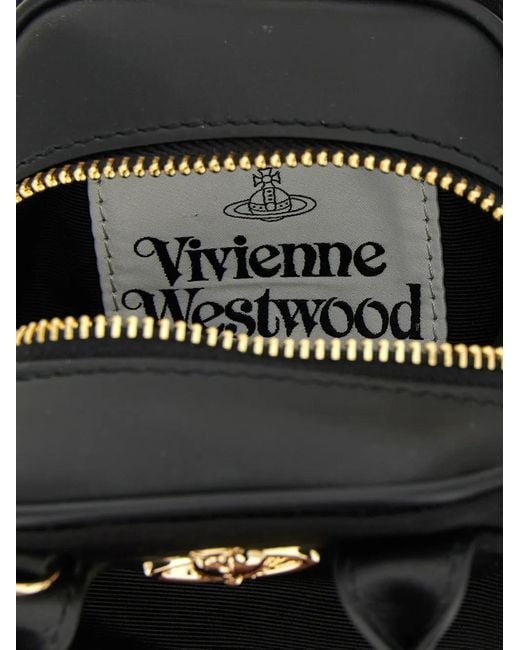 Vivienne Westwood Black Mini Yasmine Logo-Detail Tote Bag
