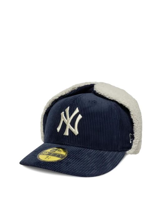 KTZ Blue Corduroy Ear-Flap Cap for men