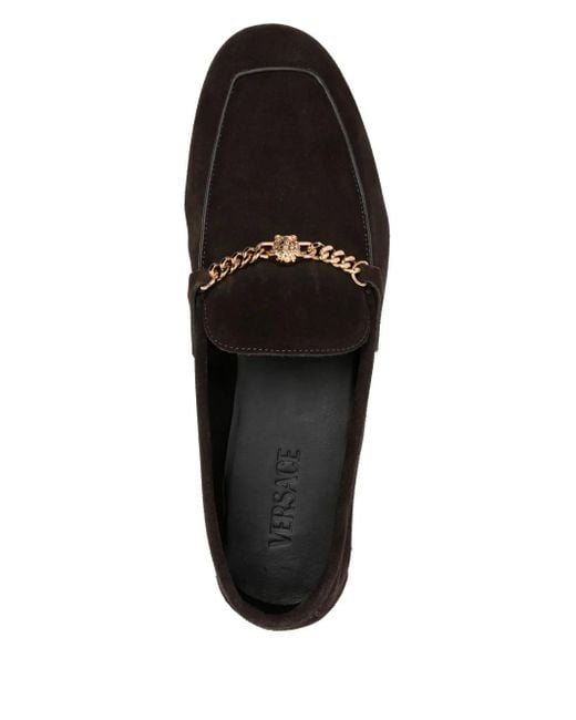 Versace Black Medusa Suede Loafers for men