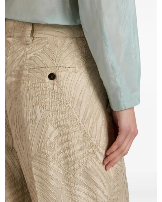 Incotex Natural Jacquard Straight Trousers