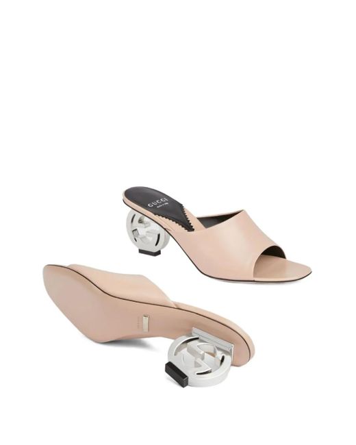 Gucci Natural Heeled Mules