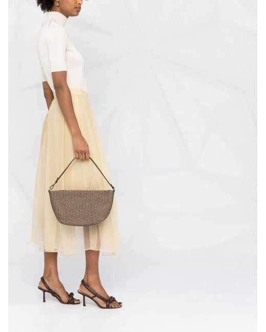 Brunello Cucinelli Brown Raffia-Effect Shoulder Bag