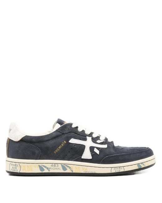 Premiata White Suede-Leather Sneakers for men