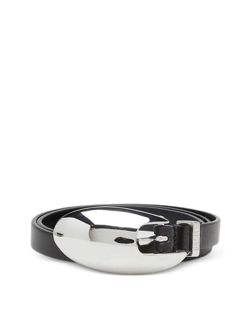 DIESEL White B-Rop Sculpted-Buckle Belt