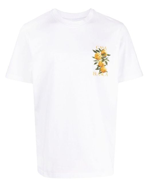 CASABLANCA White Yuzu Print T-shirt for men