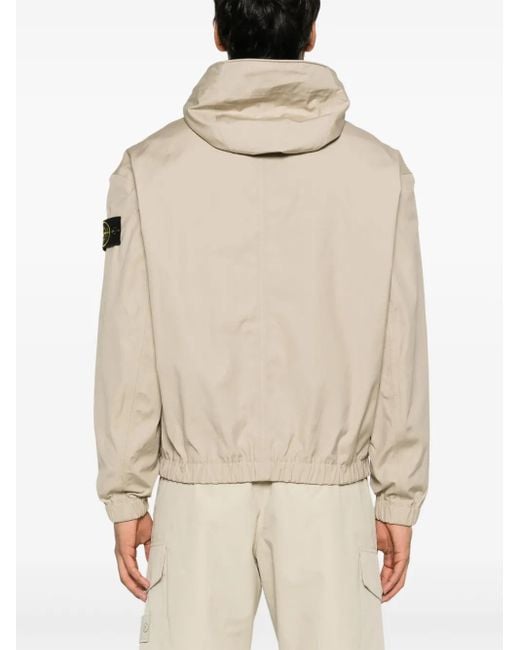 Stone Island Natural Hooded Jacket Supima Cotton Canvas Non-Aqueous Dyeing Technology for men
