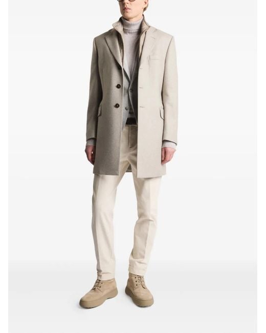 Fay Natural Single-Breasted Coat for men