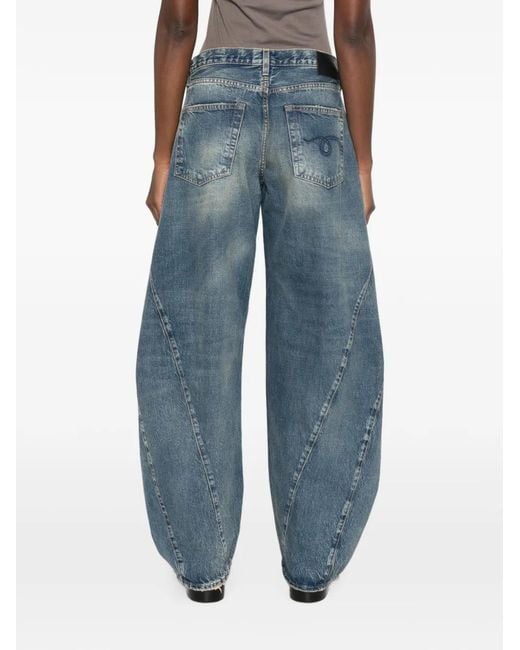 R13 Blue Janine Wide-Leg Jeans