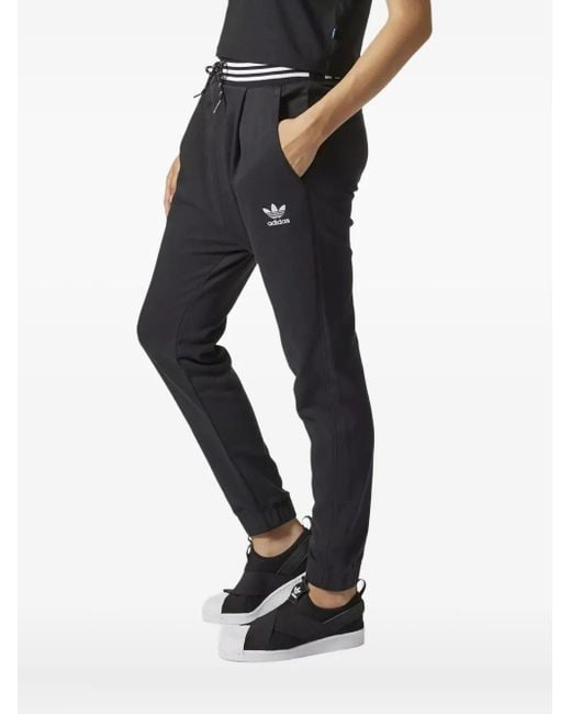 Adidas Black Logo-Print Track Pants