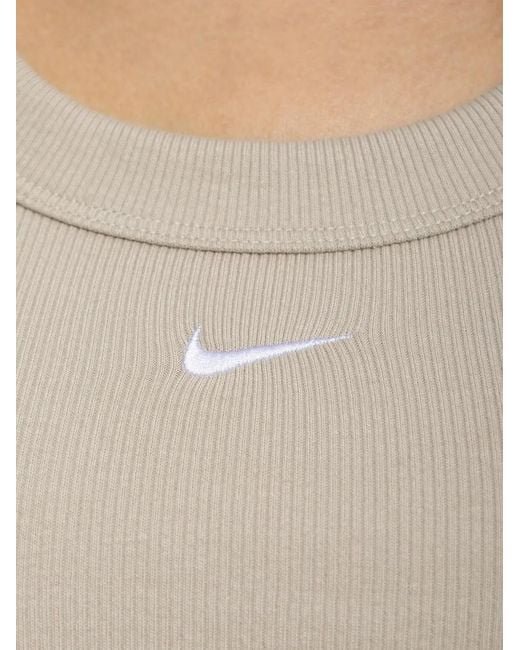Nike Natural Ribbed-Knit Racerback Top