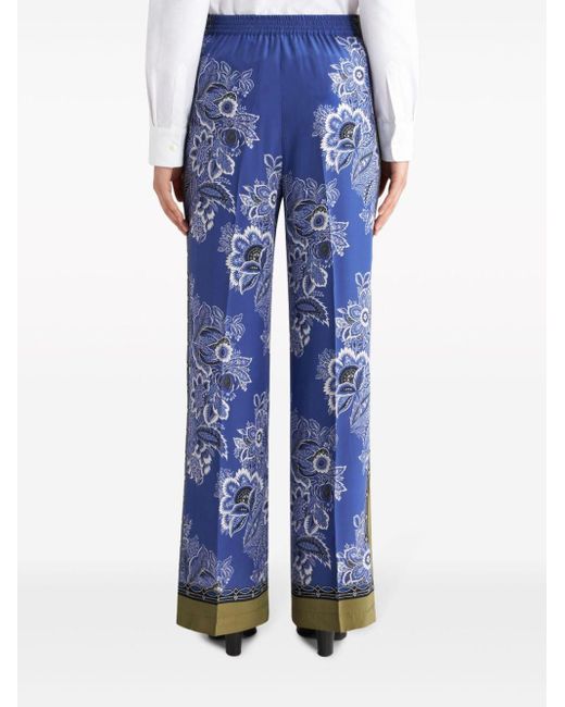 Pantalones rectos con estampado de bandana Etro de color Blue