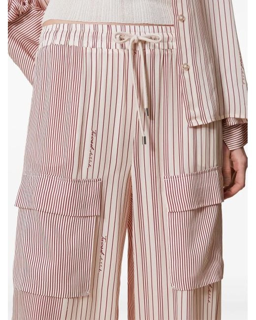 Twinset White Satin Trousers