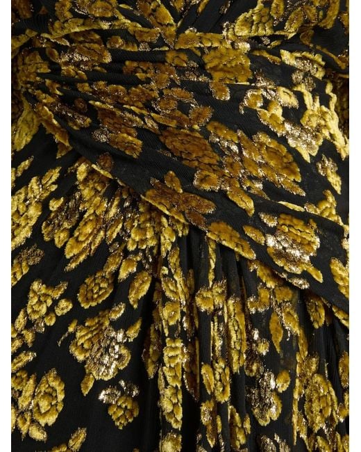 Balmain Green Long Velvet-Jacquard Dress