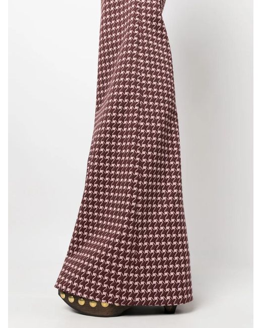 Moschino Purple Graphic-Print Flared Trousers