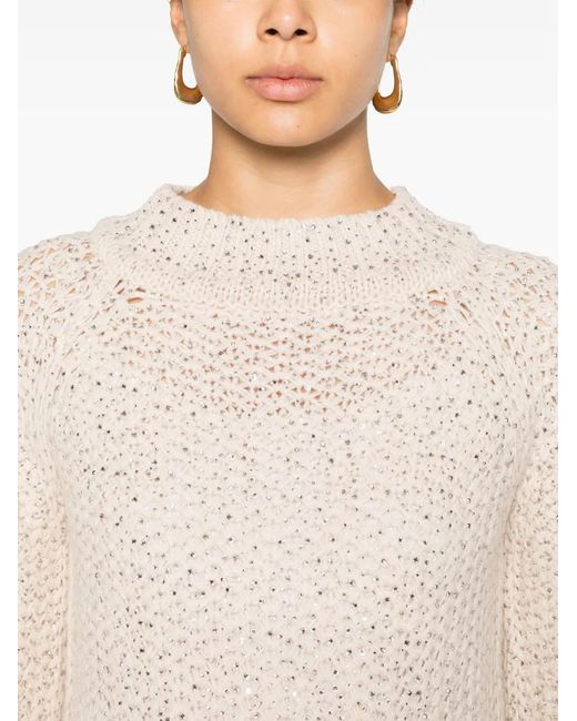 Ermanno Scervino Natural Crystal-Embellished Jumper