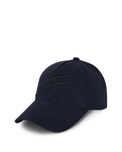 Philipp Plein Blue Logo-Embroidery Baseball Cap for men