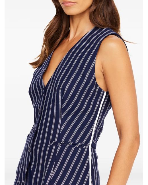 The Upside Blue Belize Jackie Striped V-Neck Waistcoat