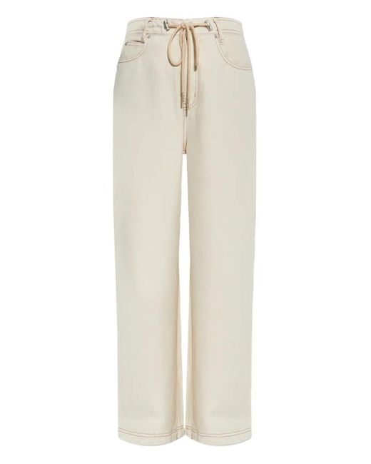 Munthe White Drawstring Wide-Leg Trousers