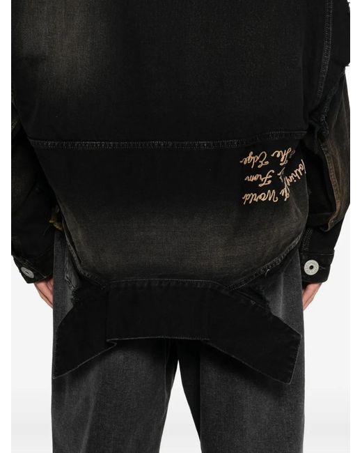 Maison Mihara Yasuhiro Black Reverse-Back Denim Jacket for men