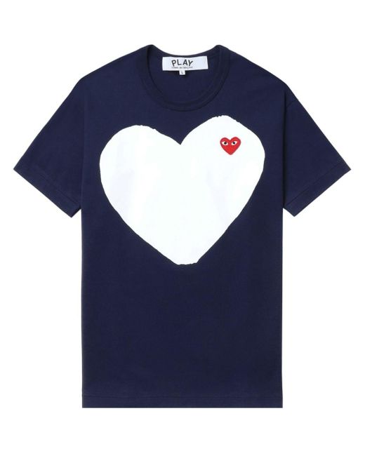 T-shirt con stampa di COMME DES GARÇONS PLAY in Blue