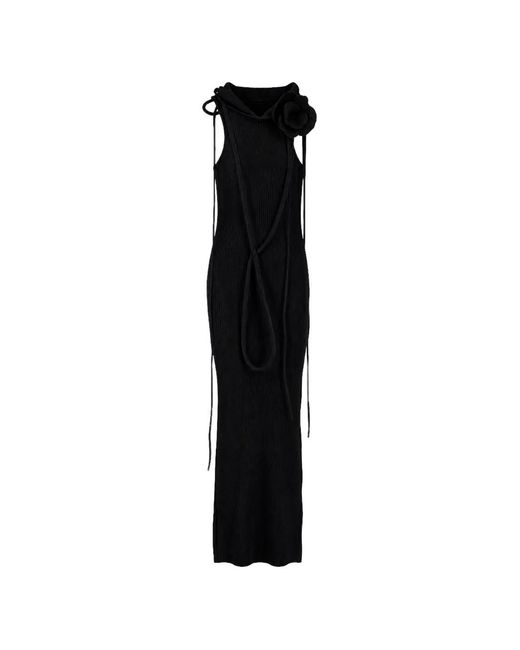 Off-White c/o Virgil Abloh Black Peony Cut-Out Ribbed Dress