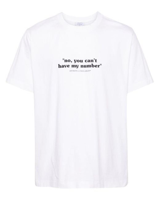 Off-White c/o Virgil Abloh Quote Number T-Shirt in White für Herren