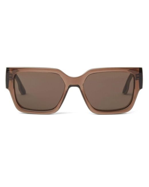 Karl Lagerfeld Brown Karl Logo Translucent Rectangle-frame Sunglasses
