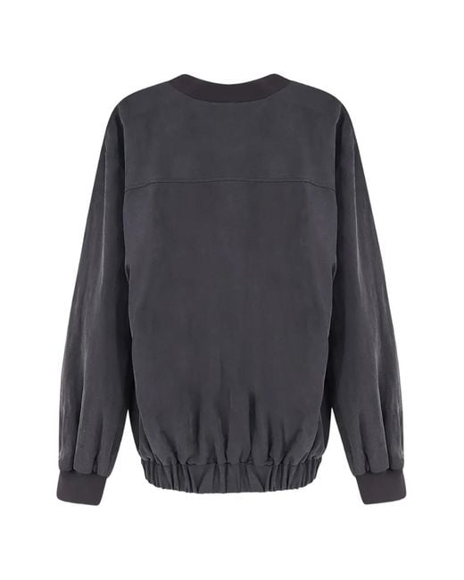 Alysi Blue Ribbed Knit Bomber