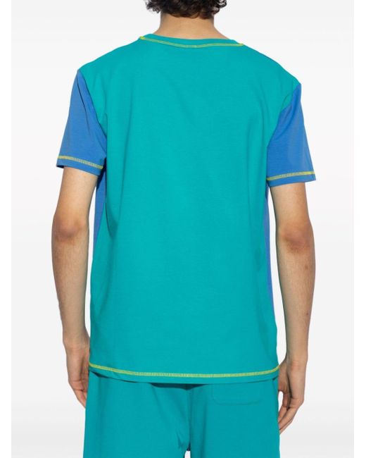 Moschino Blue Logo-print Cotton T-shirt for men