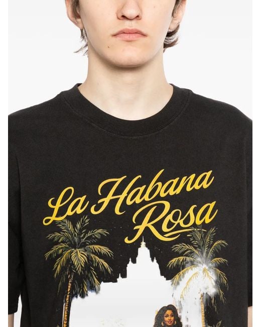 Melt Black Graphic-Print T-Shirt for men