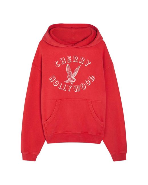 CHERRY LA Red Hollywood Logo-Print Hoodie