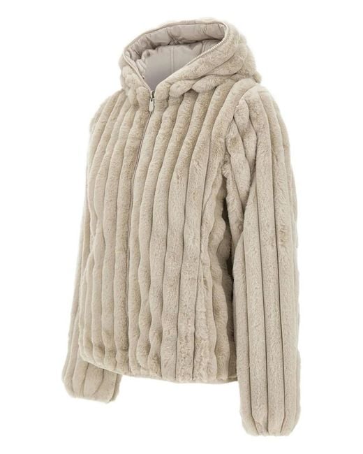 Save The Duck Natural Ribbed Hooded Jacket