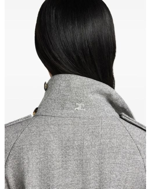 Courreges オブリーク アシンメトリーコート Gray